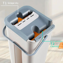 Flat Squeeze Mop with Bucket Easy Wring Multi Purpose Floor Cleaning Wet Dry Use Microfiber Pad for Hardwood and Laminate