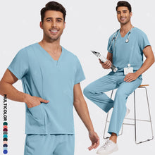 Newest Nursing Surgical Uniforms Woman Doctor Nurse Uniforms Men Straight Pants Scrub Set Medical Clothing Beauty Salon Workwear
