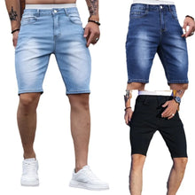 Men Jeans Shorts Strecth Washed Vintage Distressed Pockets Button Basics Straight Denims Streetwear 2025 Summer Short Pants
