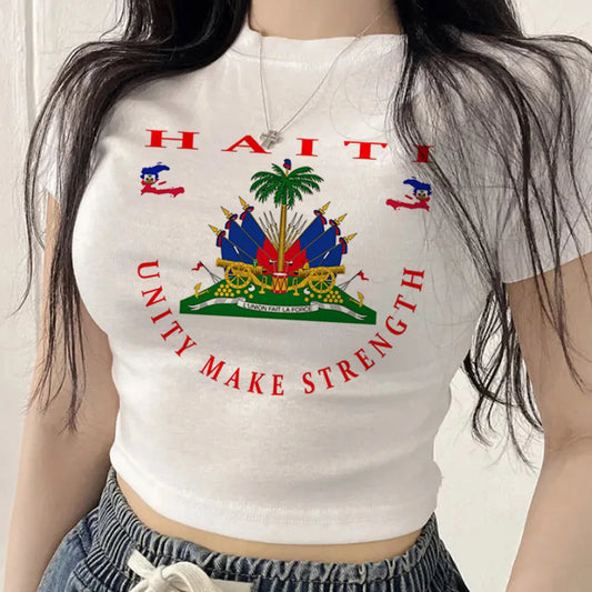 Haiti cropped top ladies jojifuku vintage goth scene  manga shirt vintage scene  cutecore gyaru 2000s