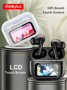 Original Thinkplus TWS Wireless Bluetooth Earphones Noise Canceling Headsets Full Color Touch Screen Headphones Hi-Fi Earbuds
