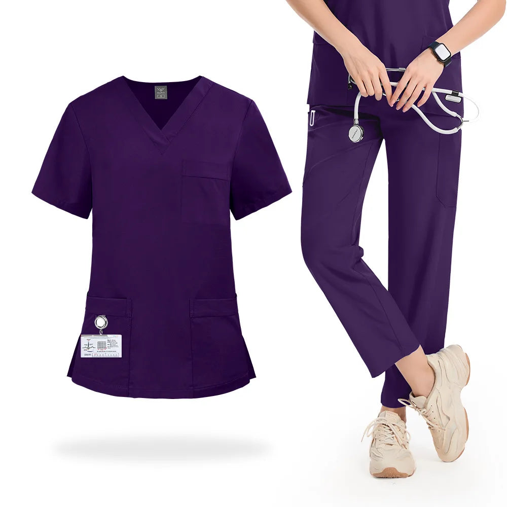 Slim Fit Medical Uniforms Women Scrubs Sets Male Doctors Hospital Nurses Accessories Dental Clinic Spa Salon Workwear Clothes