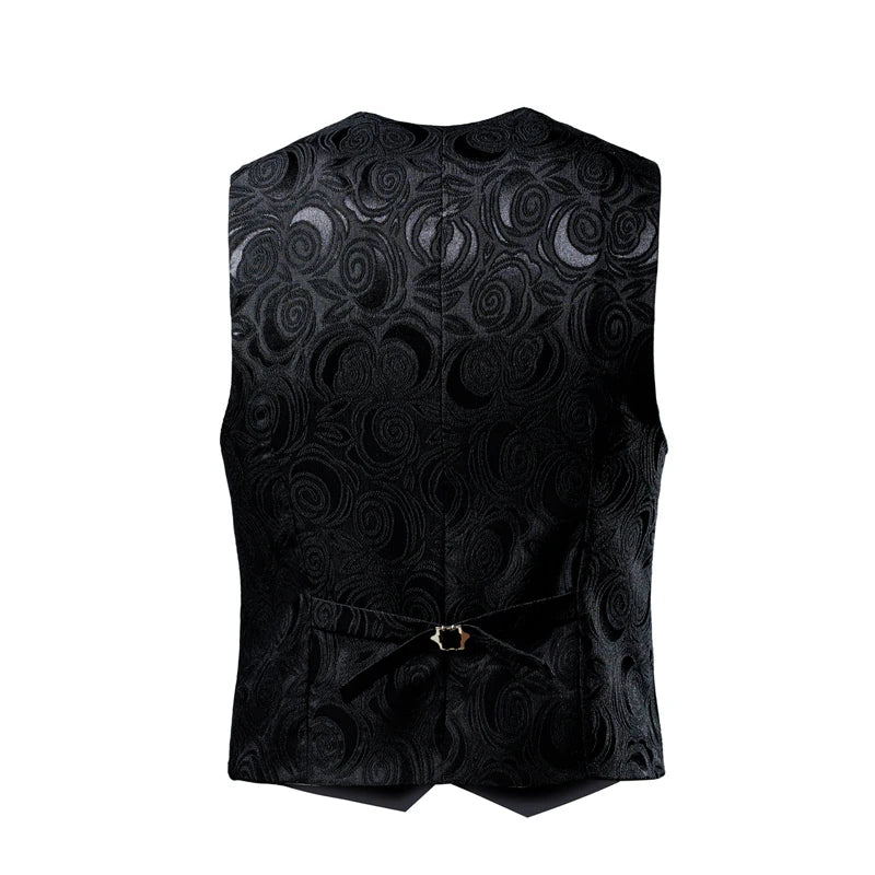 2026 Luxury Business Jacquard Suit Vest Men Slim Fit Tops Black White Wedding Social Dance Party Dress Size 6XL 7XL 8XL