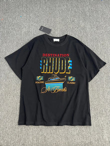 2026 New  RHUDE Men's Print Casual Shorts Loose Fit Nylon Drawstring Basketball Street Beach Shorts with Pockets Fast Delivery