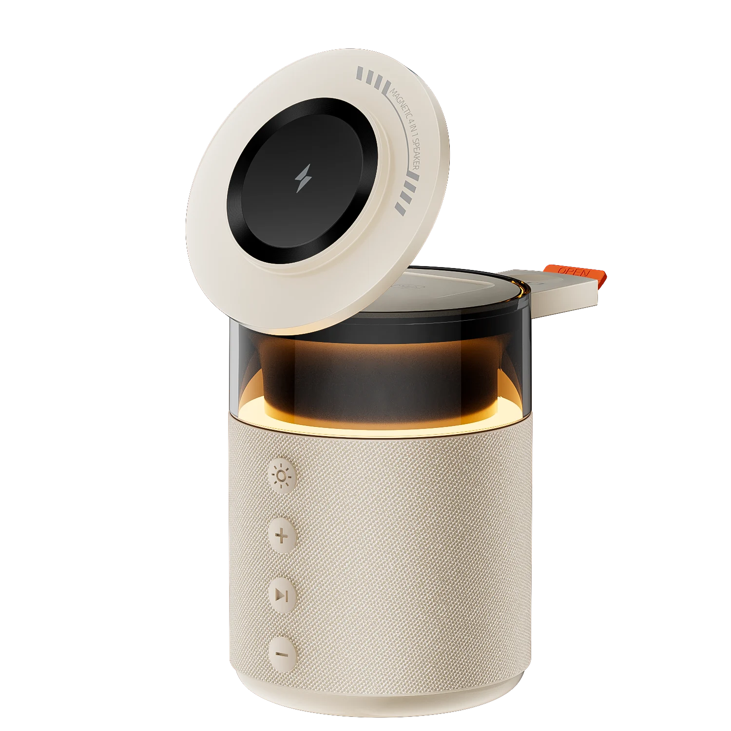 5 in 1 Magnetic Multi-function Wireless Charger with Bluetooth Speakers Soft Light Atmosphere Lamp for iPhone17~12/Watch/AirPods