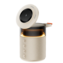 5 in 1 Magnetic Multi-function Wireless Charger with Bluetooth Speakers Soft Light Atmosphere Lamp for iPhone17~12/Watch/AirPods