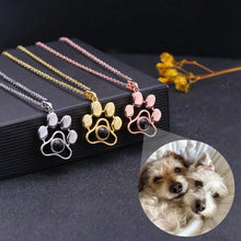 Custom Color Photo Projection Necklace Dog Paw Copper Pendant Titanium Steel Chain 2025 Girlfriend Mom Festival Romantic Gifts