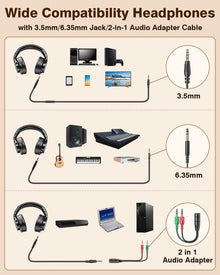 New Bee Wired Professional Studio DJ Headphones With Microphone Over Ear Hi-Res Studio Monitor Music Headset Earphone