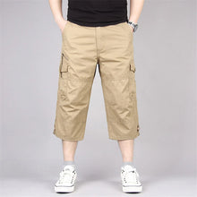 Long Length Cargo Shorts Men Summer Multi-Pocket Casual Cotton Elastic Capri Pants Men Military Tactical Short Hot Breeches  5XL