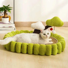 Cat scratch board, cat nest integrated, linen, non shedding, durable, large oval basin, cat claw board, non rotting, round cat