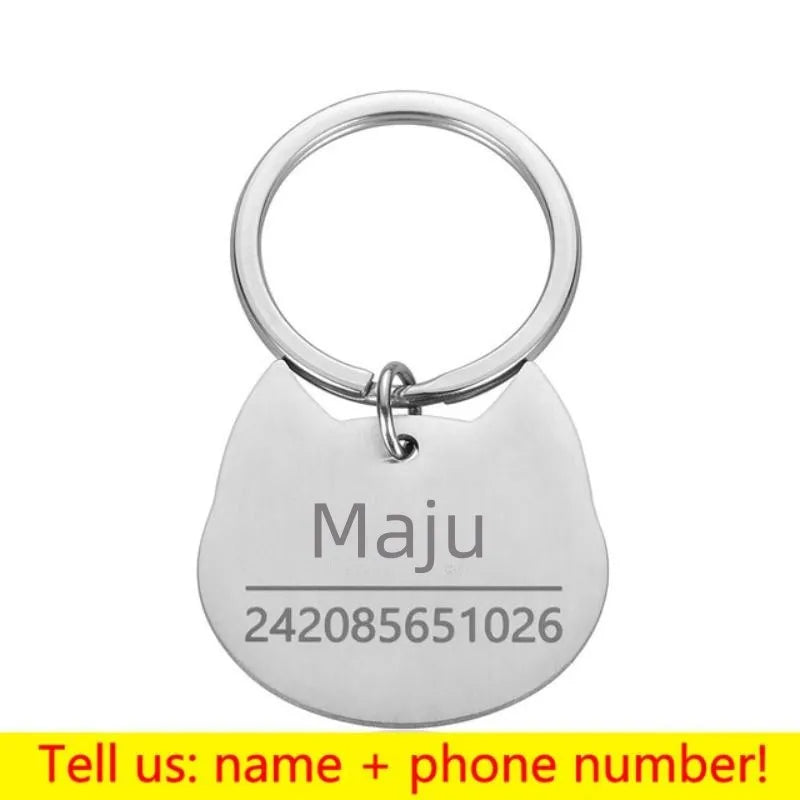 Personalized Engraved Pet ID Name Cat Dog Pet ID Anti-lost Tag Pendant for Cat Puppy Dog Collar Tag Keyring Bone Pet Accessories