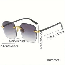 3PCS Square Rimless Sunglasses Women Luxury Brand Designer Summer Red Glasses Fashion Sun glasses For Men UV400 Shades Oculos