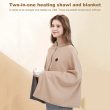 Corded Heated Blanket USB Powered Soft Zipper Shawl Wrap 3 Temperature Adjustment Warm Heating Scarf for Indoor Outdoor