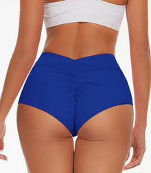 Womens Booty Shorts High Waist V Back Scrunch Workout Yoga Gym Shorts Dance Fitness Running Hot Pants Butt Lifting Rave Bottoms