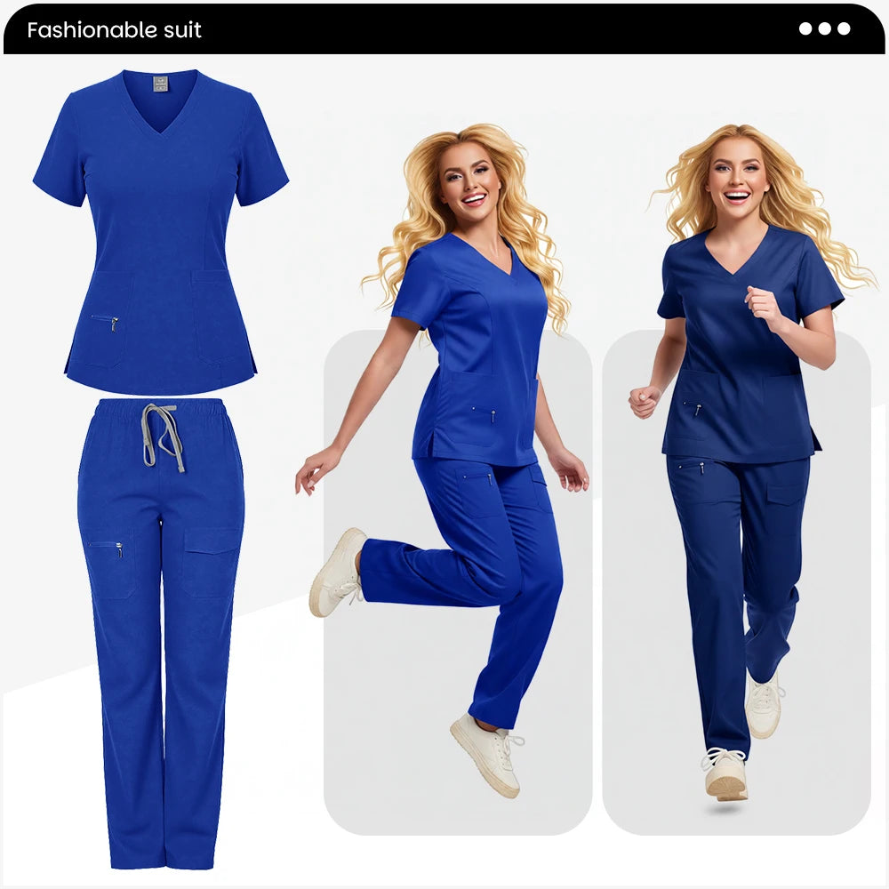 High Quality Beautician Work Suits Health Check Nursing Clothes Hospital Scrubs Women Uniform Set Spa Uniforms Nurse Accessories