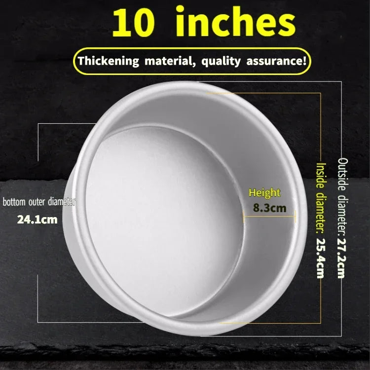 Aluminum Alloy Round Chiffon Cake Pan Solid Bottom Angel Food Oven Cake Bread Mold Baking Tool 6/8 Inch Bake Pan  Baking Sheet