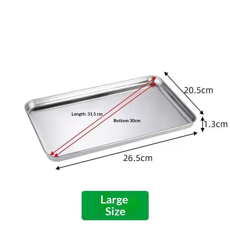 ☭Rectangular Stainless Steel Baking Sheets - Professional Oven Safe Trays for Cooking, Baking and Meal Prep