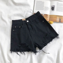 Korean Fashion Cowboy Denim Shorts Women High Waist Pockets