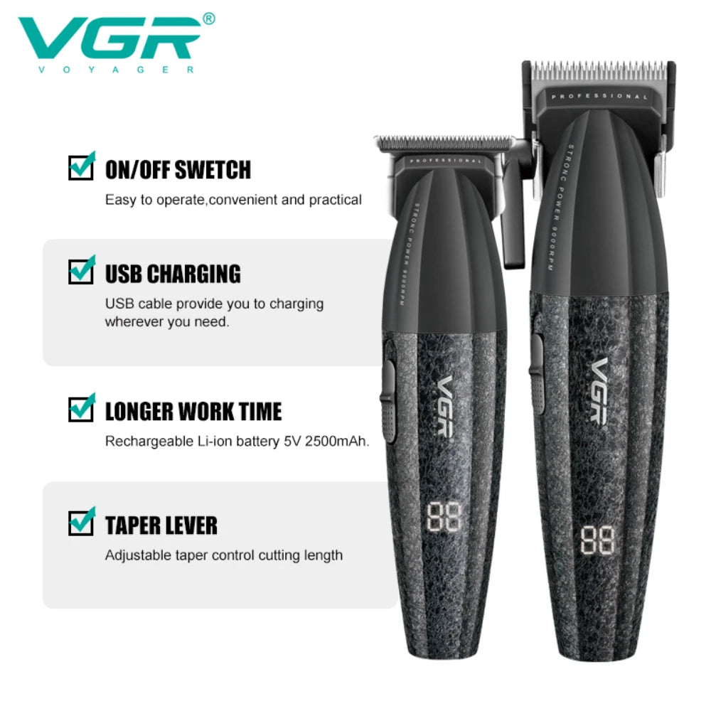 VGR Hair Trimmer Electric Clipper 9000 RPM For Men V640