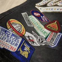 Vale Forever Embroidered Badge Logo Unisex American High Street Loose Casual Denim Shorts