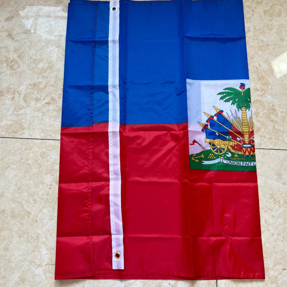 Haiti flag 90x150cmAyiti Ht Haiti Flag Hanging polyester decorated flag blue red print Haitian flag sports banners