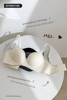 Women's Letter Shoulder Strap Gathered Bra Seamless Comfortable Underwear Without Steel Ring Skin-Friendly Fashion Underwear New