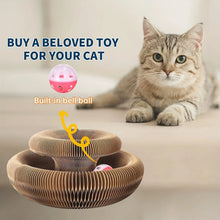 Ultimate indoor interactive mental and physical exercise cat toy, foldable cardboard scratching post
