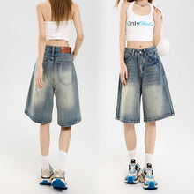 2026 Korean Street Casual Y2K Loose Wide-leg Denim Shorts Five-point Baggy Jeans Women's All-match Straight Summer Hot Shorts