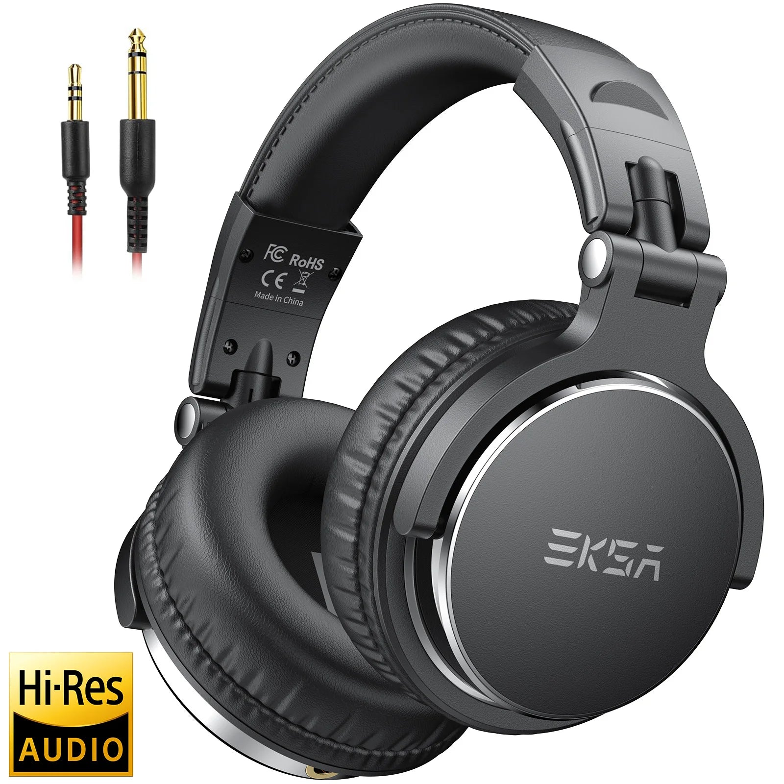 Oneodio EKSA P100 3.5/6.35mm Wired Studio HiFi Headphones Over Ear Professional Hi-Res DJ Monitor Headset With Mic For Guitar