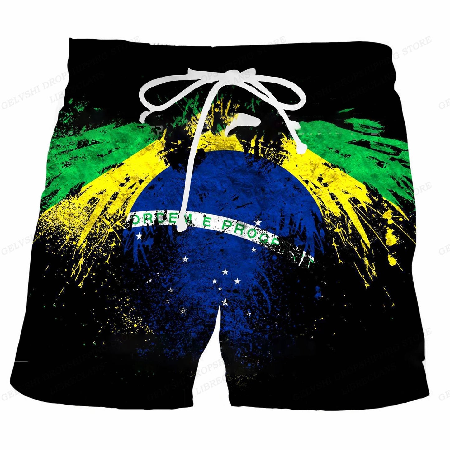 Brazil Flag Board Shorts Men Fashion Swimwear Shorts Trunk Sportwear Pants Men's Brief Swimsuit Kids Beach Short Brasil Flag