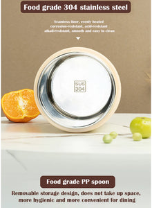 600ML Portable USB Electric Heating Lunch Box Stainless Steel Food Warmer with Drink Function for Picnics Food Heater