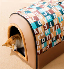 Removable Dog Warm House Washable Pet bed for Large Medium Dogs Travelling Portable Classic Design Pet House Sleeping Bed