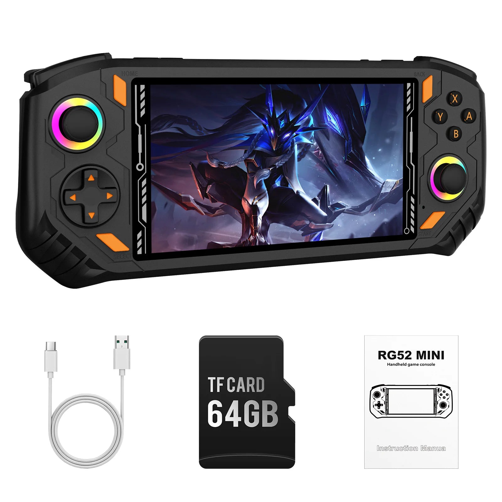 RG52 MINI Handheld Game Console Support Bluetooth WIFI RK3562 Chip 64/128G EmuELEC System 5.5'' IPS Screen Video Game Console