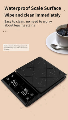 Smart Coffee Electronic Scale High Precision Digital Timing LCD Scale 3kg/0.1g Coffee Balance Measuring Weight Scale for Kitchen
