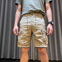 Big Pocket Men's Cargo Shorts Casual Work Pants Loose Fit High Street Short Pants Clothing Drawstring Sports Male Outfit Shorts