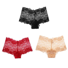 BZEL 3PCS Fashion Women's Panties Sweet Lace Female Boxers Hollow Out Sexy Lingerie Charming Underwear Soft Breathable Boyshorts
