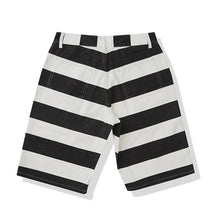 0802 Summer Shorts For Men Classic Vintage Stripe Cotton Casual Straight Mid-Waist Harajuku Street Male Pants Cargo Clothing
