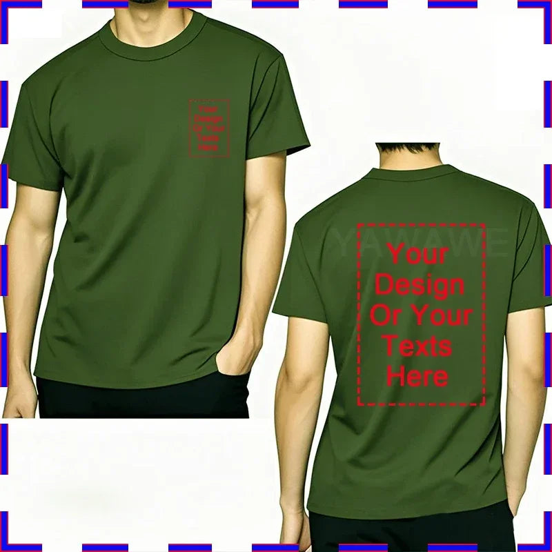 Customized Tee Shirt Your Text Here Premium Cotton Comfortable Men Tshirt Bigger Size O Neck Fashion Perfect Gift summer tees