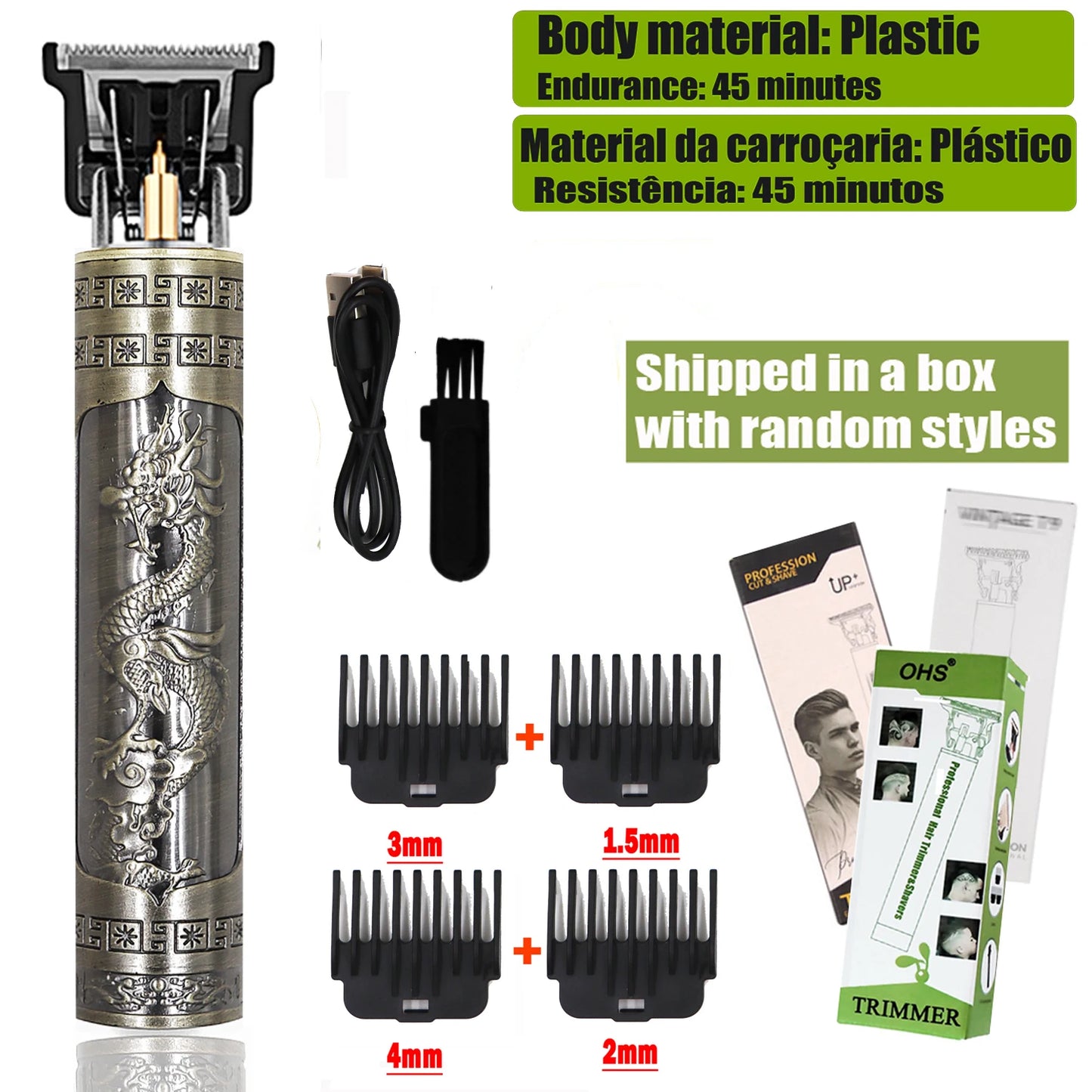 T9 Hair Clipper 0mm Barber Shaver Beard Trimmer Electric