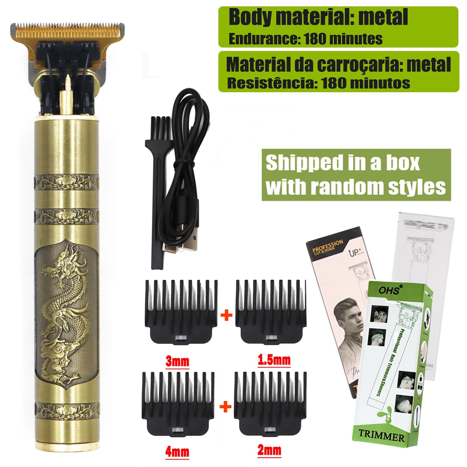 T9 Hair Clipper 0mm Barber Shaver Beard Trimmer Electric