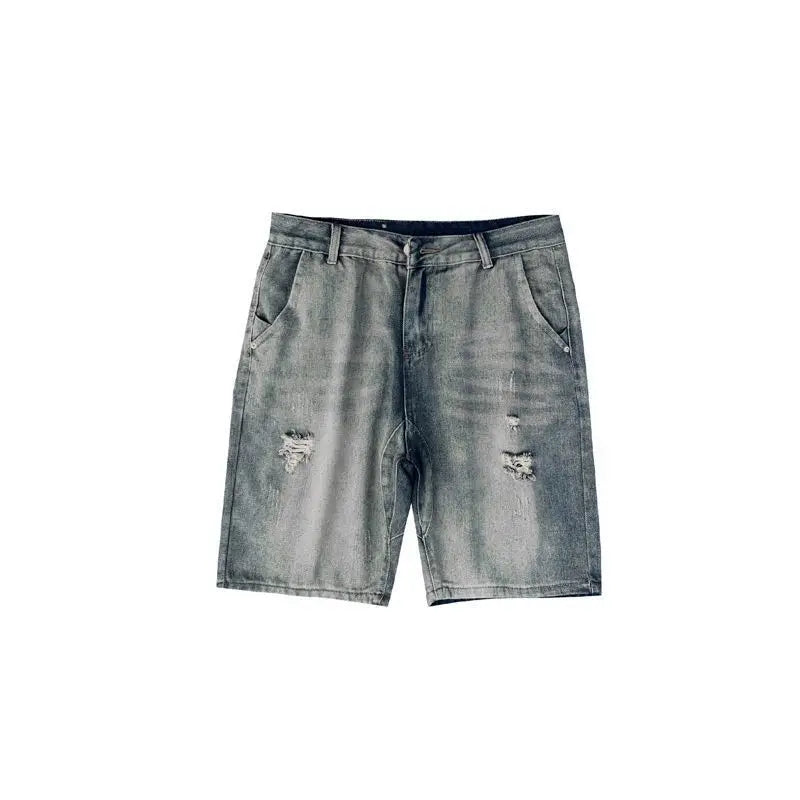 Mens Denim Shorts 2026 Slim Fit Light Blue Summer