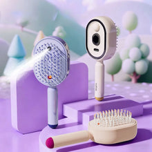 Electric Steam Brush with Water Spray Rechargeable Steams Hair Straightener for Detangling Smoothing Styling & Frizz Control