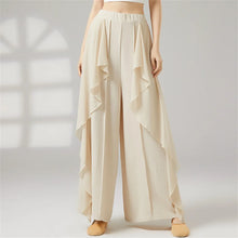 Women Wide Leg High Waisted Flowing Chiffon Dance Pants