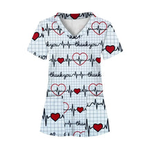 Clinical Uniform Woman Designer Cartoon Printing V-Neck Dental Scrubs Woman Summer Short Sleeves with Pockets Surgical Uniforms