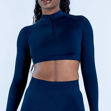 Impact Crop Zippy Fitness Top Women Long Sleeve Shirt