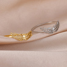 Skyrim Flying Angel Wings Women Ring Stainless Steel Finger Rings Kpop Fashion Wedding Band Jewelry Birthday Gift Wholesale