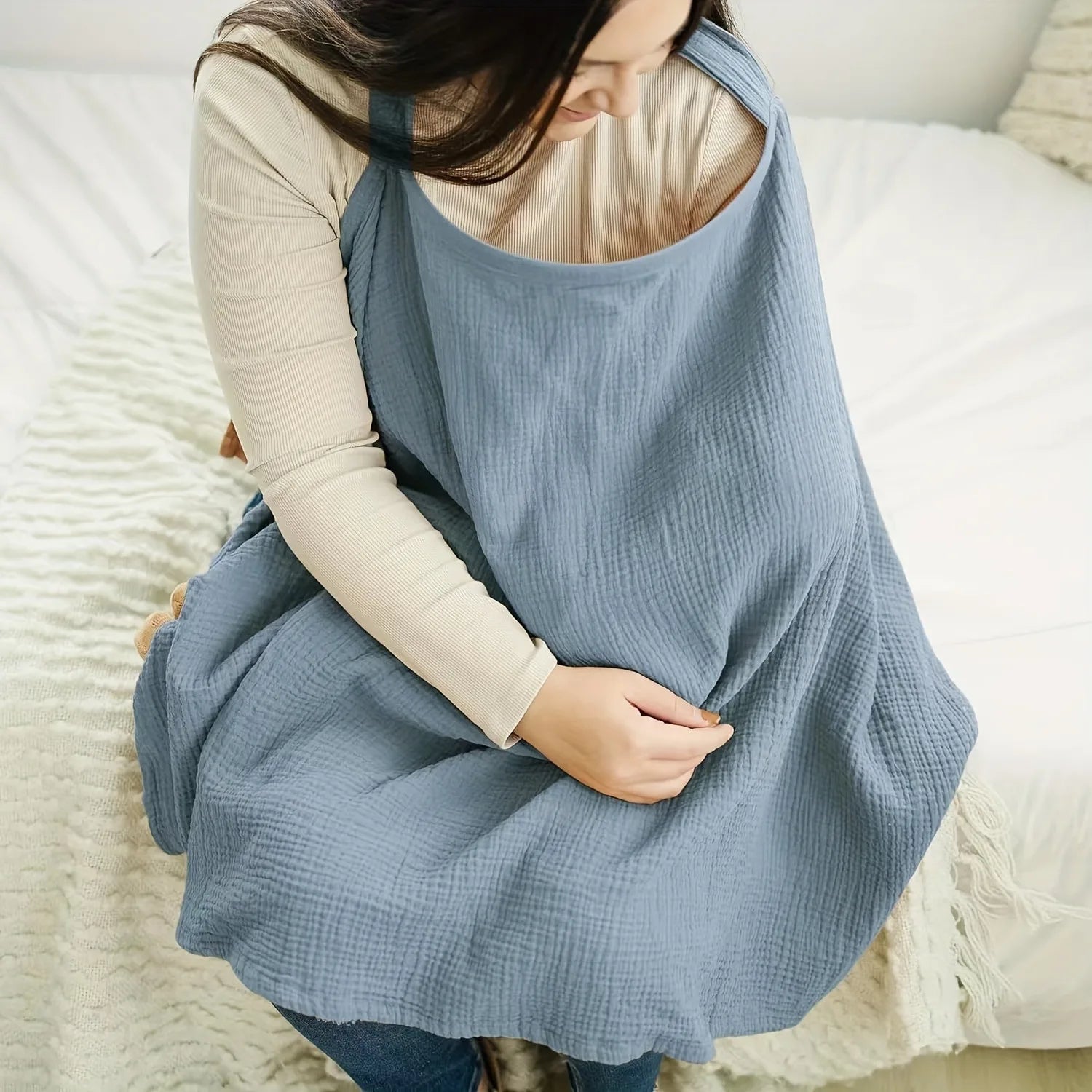 1 pc Nursing Cover Cloth - Outdoor Breastfeeding Shawl, Anti-Exposure Gauze Feeding Cover-up, Breathable Nursing Scarf for Mater