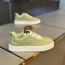 New casual white faux leather sneakers men's laced up trainers male vulcanized sneaker man concise sport shoes new green tenis