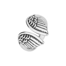 Sam Panda 925 Sterling Silver Rings For Women Men Fine Jewelry Finger Adjustable Open Wing Shape Ring For Party Birthday Gift