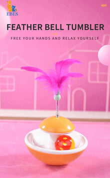 New Durable Funny Pet Cat Toys For Entertain Itself Mimi Favorite Feather Tumbler With Small Bell Kitten For Catch
